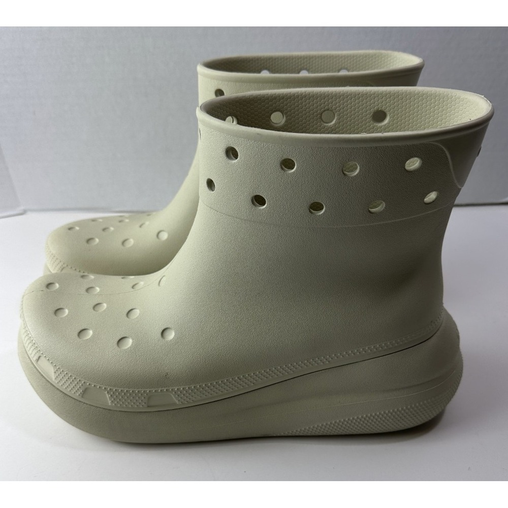 CROCS Classic Crush Rain Boots BONE Cream Mens Size 11 Waterproof Platform Shoes - Picture 11 of 13